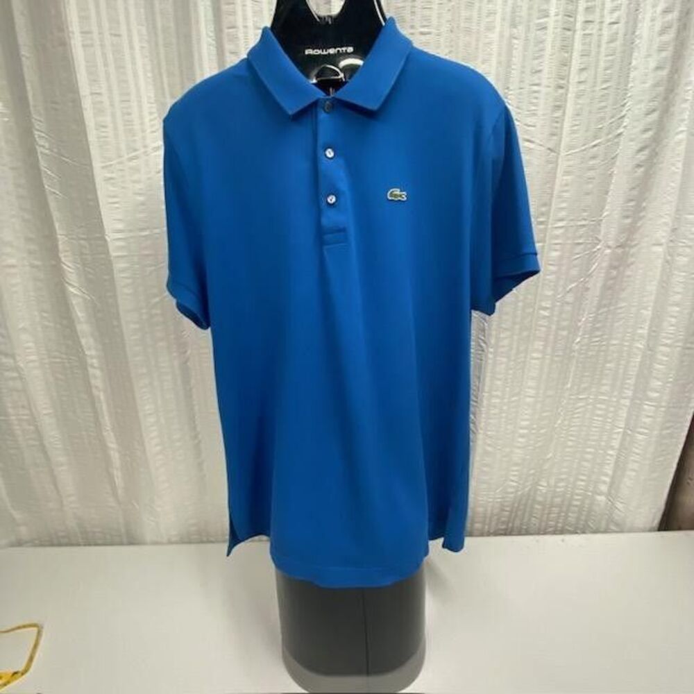 Lacoste 5191L Men's XL Size 7 Blue Cotton Pique Polo Shirt Crocodile Logo